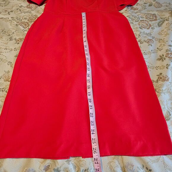 NWT Long Tall Sally Red Cold Shoulder Shift Dress Women’s Size 10 US - Picture 7 of 7